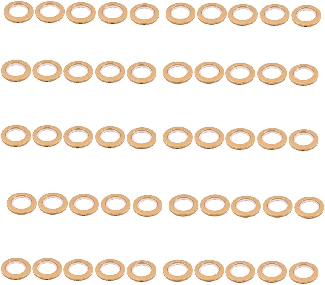 Dormitory Round Window Curtain Drapery Rod Hanging Eyelet Ring Loop 50 Pcs Dark Yellow (id: b00 b7c ce5 08c c38