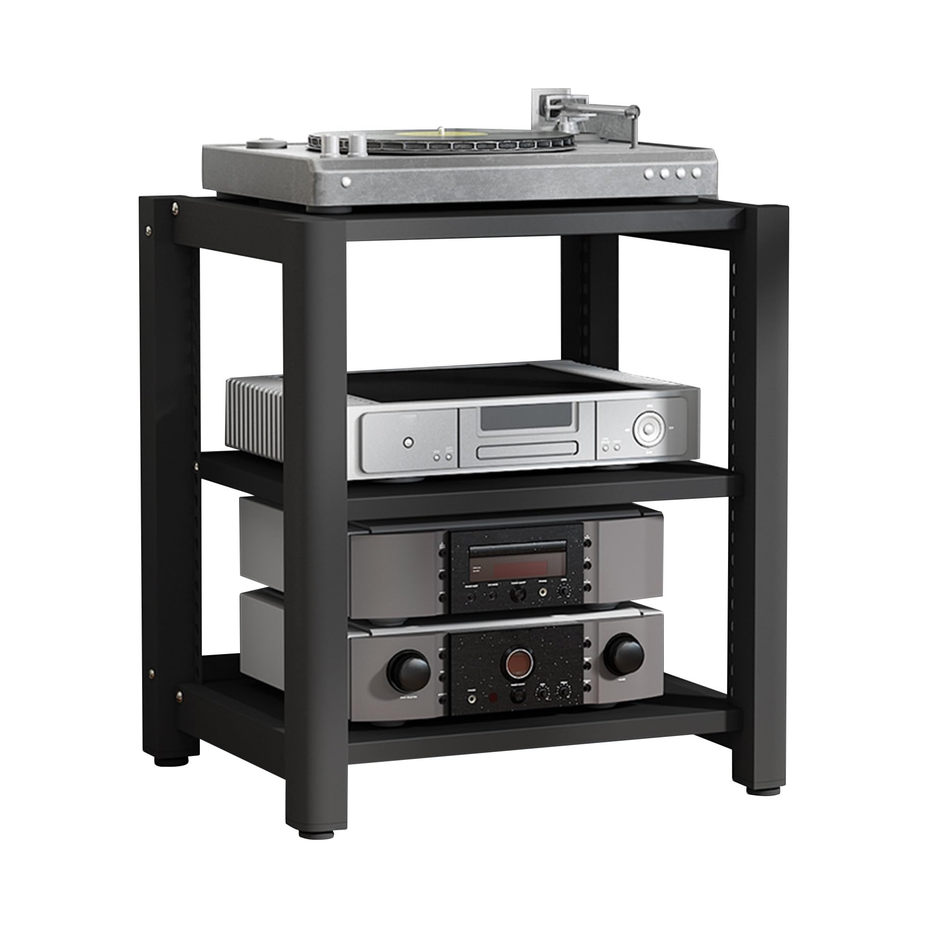 Supporto AV multimediale – 2/3/4/5 ripiani in legno per TV, Xbox, proiettore e accessori, mensola stereo per DVD, torre di archiviazione HiFi, organizer per console