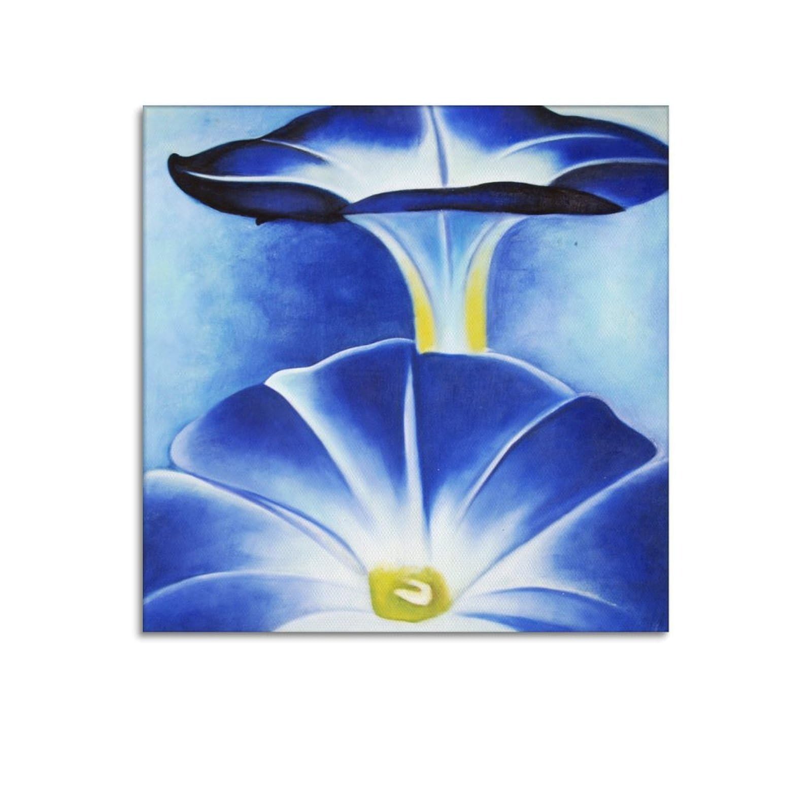 Ymxsdimds Unframe-Style Blue Morning Glories By Georgia O'keeffe Painting Poster Wall Art Canvas Living Room Bedroom Decor Artworks 12X12inch(30X30cm)