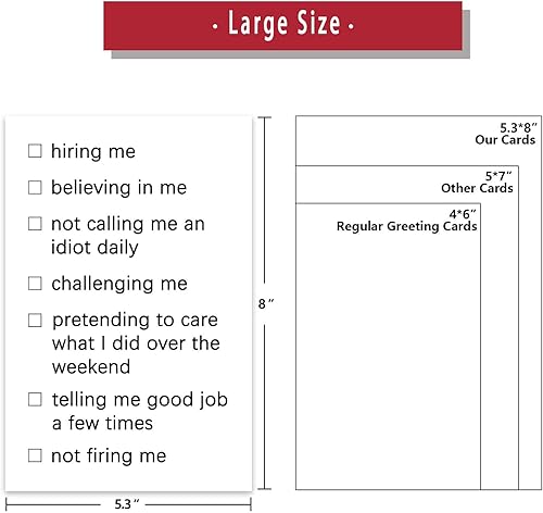 Miniatura 2 de Ziwenhu Cheeky - Tarjeta del día del jefe para jefe, regalos divertidos del día del jefe para mujeres y hombres, tarjeta de feliz día del jefe para