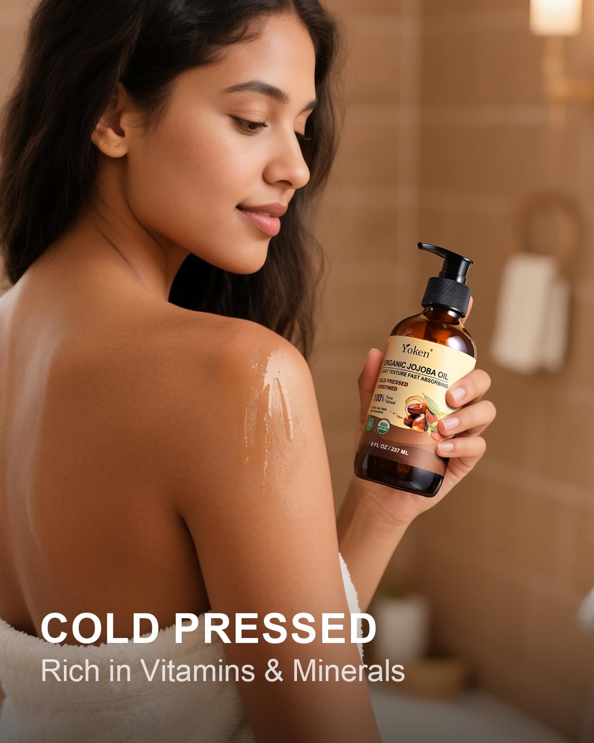 Yoken Organic Jojoba Oil, Pure Cold Pressed Unrefined