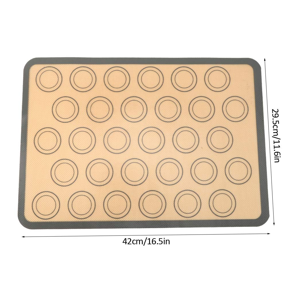 4 Teilige Macaron Backmatte,Wiederverwendbare Silikon Kuchenunterlage in Lebensmittelqualit?t,Temperatur Antihaft Backmatte f¨¹r Die Herstellung Von Kuchen,Pudding,Schokolade,Macarons