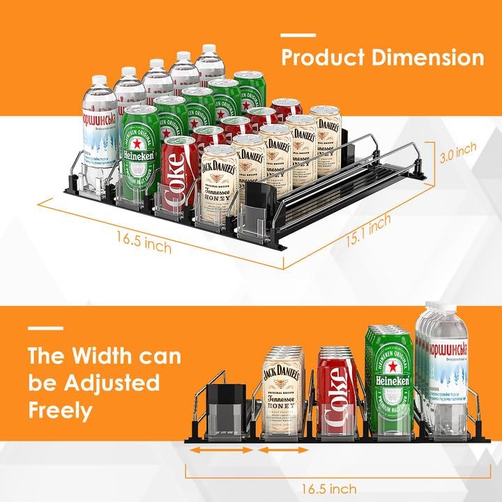 Miniatura 3 de Minicloss Organizador de bebidas para refrigerador, organización de refrigerador, organizador de latas de refrescos, almacenamiento de bebidas con