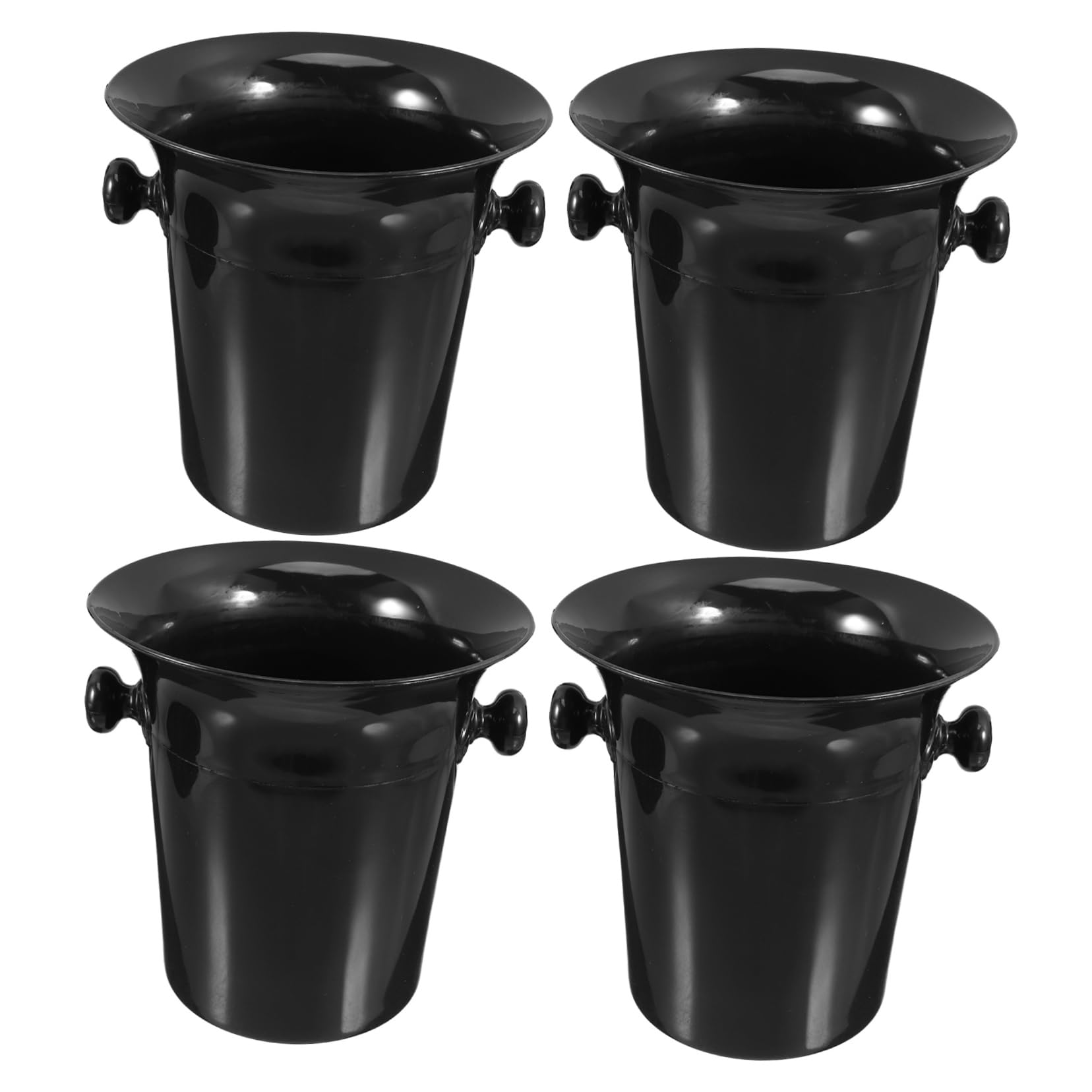 Escupideras para Degustación para Cata de Vinos Negras de Plástico Doble Oreja Cubos Redondos Occidentales en Fiestas y Exhibiciones