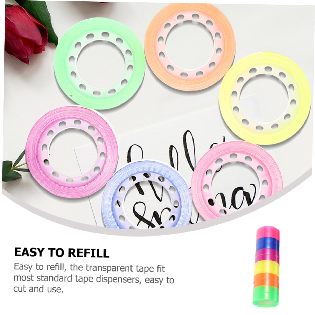 4 Sätze Farbe Transparentes Klebeband Doppelt Klebrig Versandklebeband Nachfüllungen Dichtungsbänder Dichtungsband Durchsichtiges Klebeband Unsichtbares Packband Bopp Rollen * 4