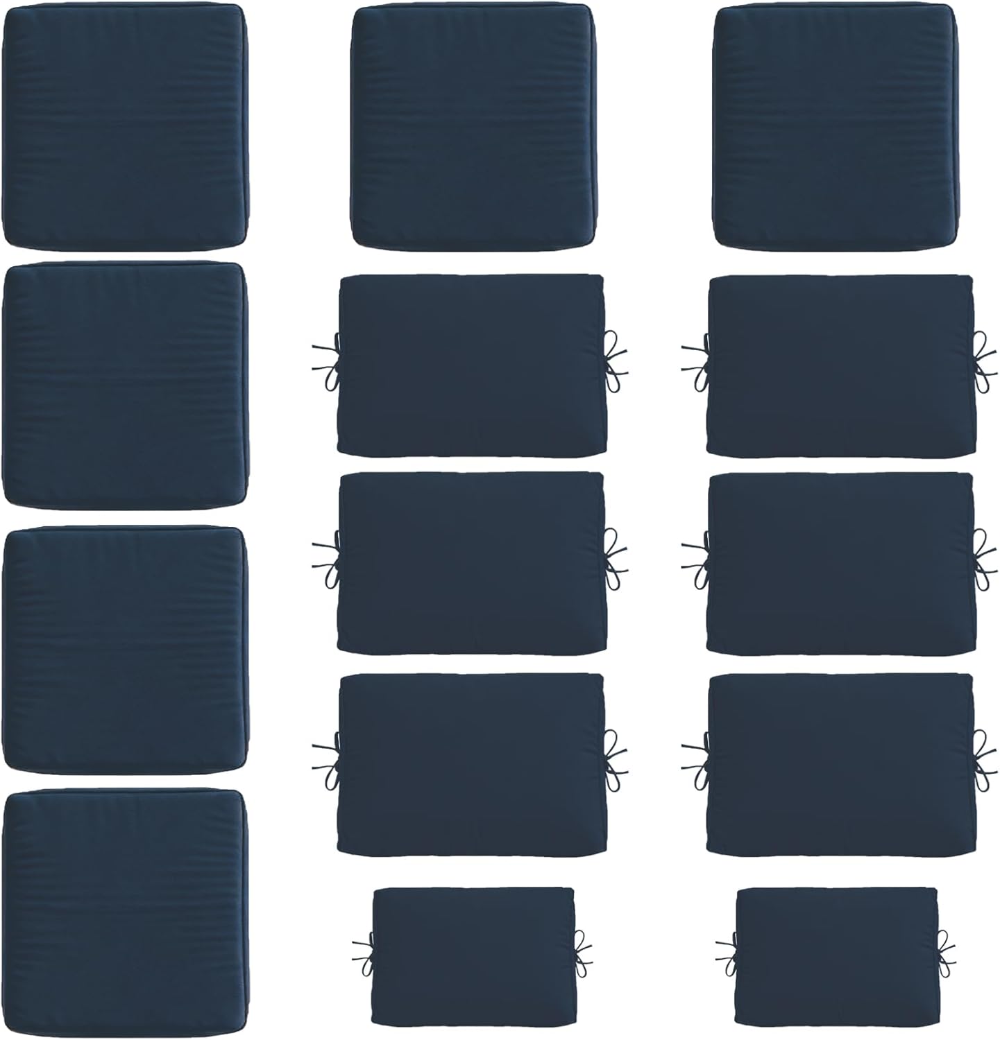 14 Pcs Outdoor Cushion Slipcovers, Patio Furniture Cushion Cover Raplacement, Water-Resistant Patio Furniture Cushion Covers with Zipper (Blue, 24.8Lx24.8Wx3.14H)