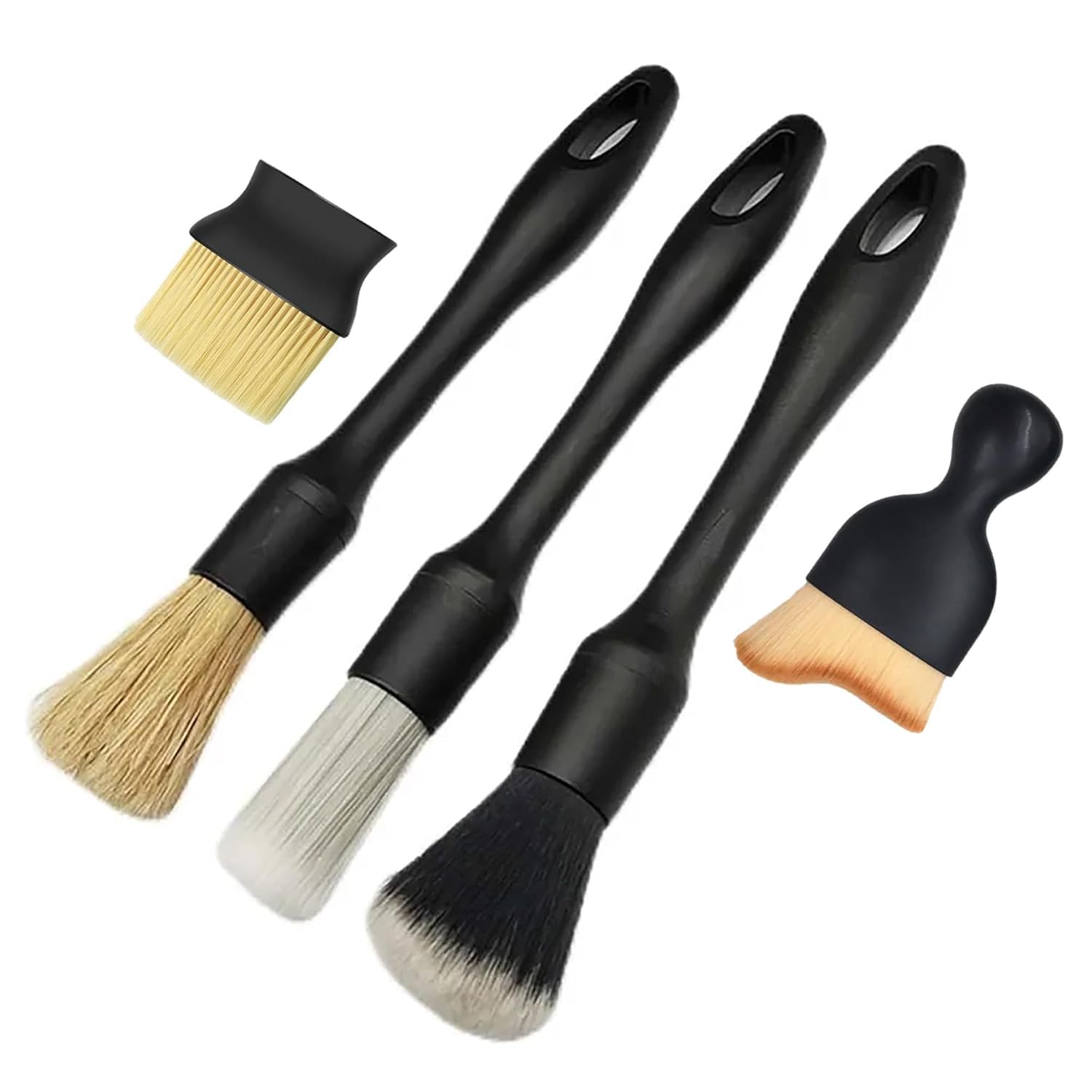 Car Detailing Brush Set of 5 Premium - for Car Cleaning, Car Wash Interior and Exterior Cleaning. Soft bristles, Multy Purpose Dashboard Cleaning, Ac Vent Cleaning & More-image-21