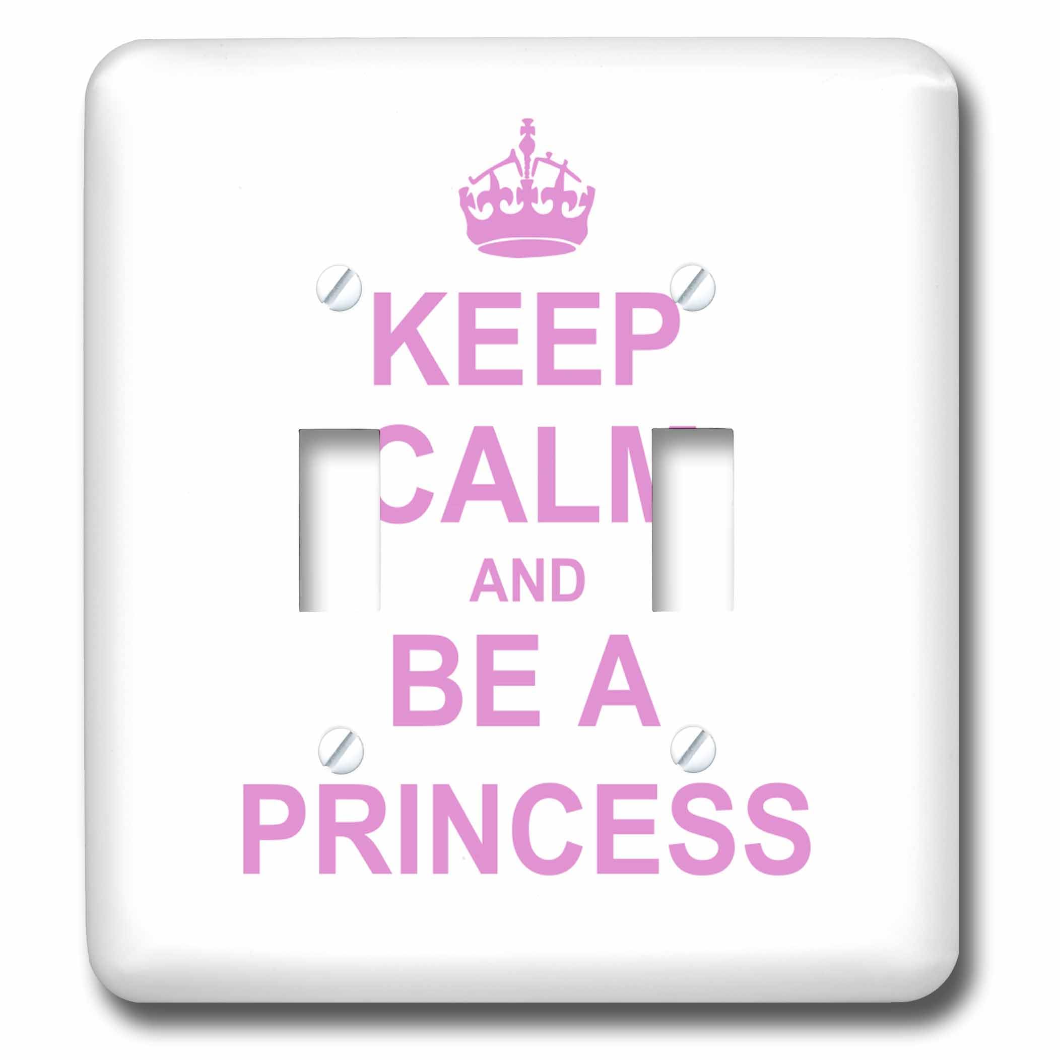 Double interrupteur à bascule Keep Calm And Be A Princess multicolore pour chambre fille