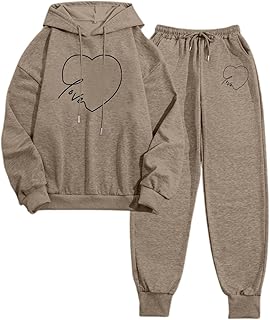 Traje de chándal de dos piezas para mujer, chándal para mujer, conjunto deportivo de un solo color, 2 piezas, sudaderas con capucha y pantalones deportivos, traje de ocio, ropa de ocio