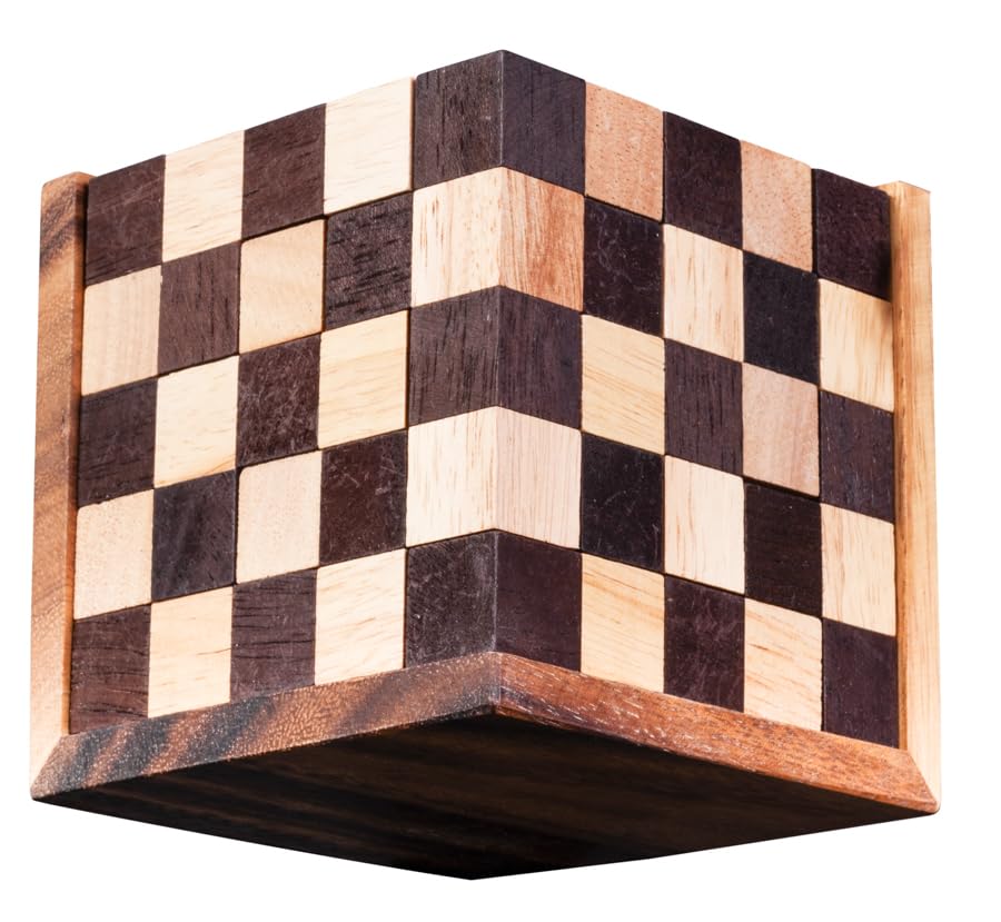 Engelhart - 350190-125 Cubos Rompecabezas de Madera Nivel difícil para Adultos - 25 Piezas - solución en el Juego – 14 x 14 x 14 cm