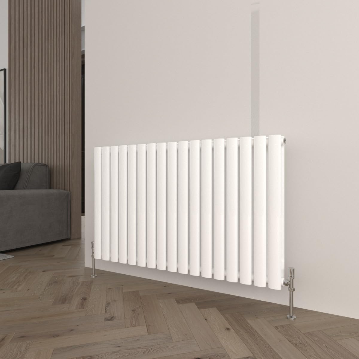 T&K 600x1003mm Horizontal Radiator White Oval Column Radiator Double Panel Designer Radiator Modern Central Heating Rad