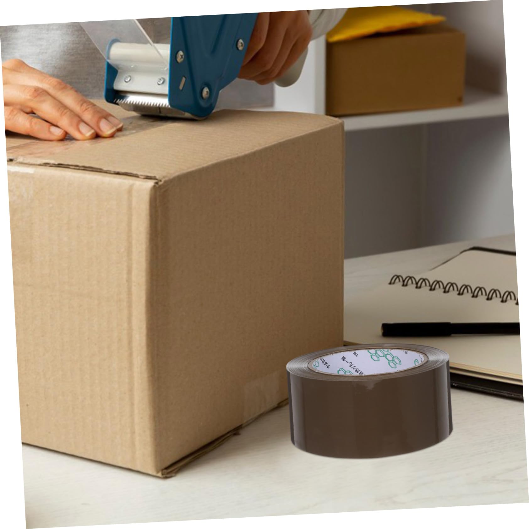 Hochleistungs Packband 5 Rollen Bopp Braun, Kartonverschluss | 394 Yards Je Rolle, 2 Zoll Breite, Versandverpackungsband für Büro und Umzug, Starke Haftung