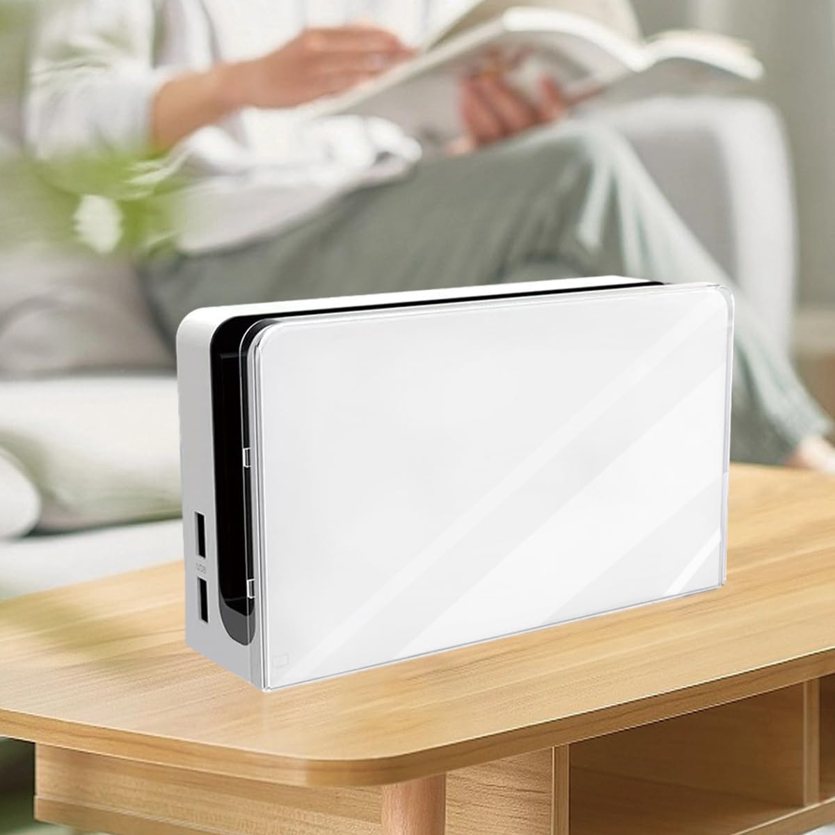 Cover frontale personalizzata per Nintendo Switch OLED Charging Dock, interruttore antigraffio OLED Dock Cover trasparente rigida di ricambio per interruttore OLED dock di ricarica, trasparente