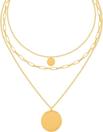 NAITRA 18K Gold Plated Multi Layered Necklace for Women | Statement Necklace | Waterproof and Anti Tarnish Jewellery | Rak...