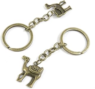 60 Pieces Fashion Jewelry Keyring Keychain Door Car Key Tag Ring Chain Supplier Supply Wholesale Bulk Lots Z7II2 Camel