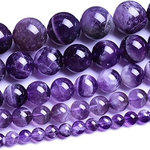 Natural Round Dream Amethyst Agate Loose Stone Beads Bulk for Jewelry Making 4MM, 6MM, 8MM, 10MM,12MM (4MM) Cover