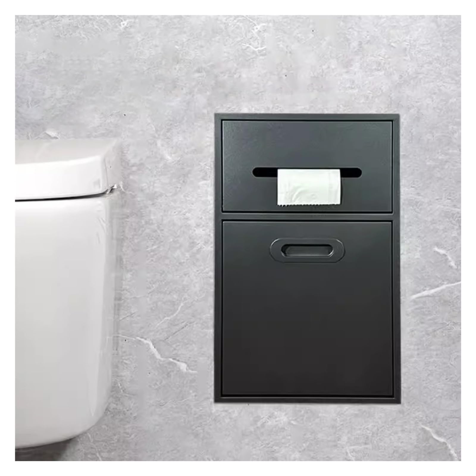 Niche de douche encastrée en inox avec support mural pour papier toilette et cuisine