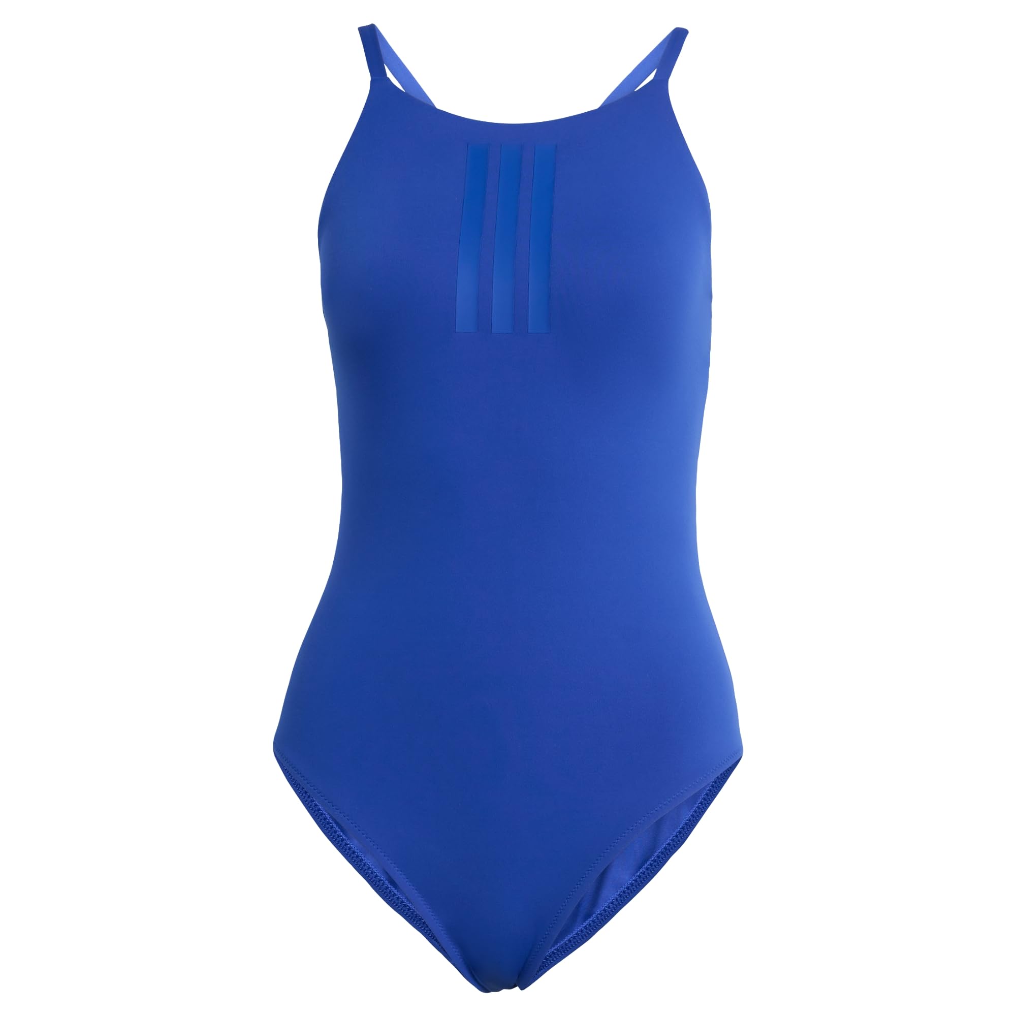 adidas Women's 3-Stripes High Neck 2-Way Straps Peachsoft Swimsuit Swimwear, semi Lucid Blue, 38"
