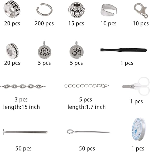 Miniatura 4 de Raicegs Kit de fabricación de pulseras de piedra natal para hacer pulseras de piedra natural, regalo de cumpleaños, piedra natal y colgantes para