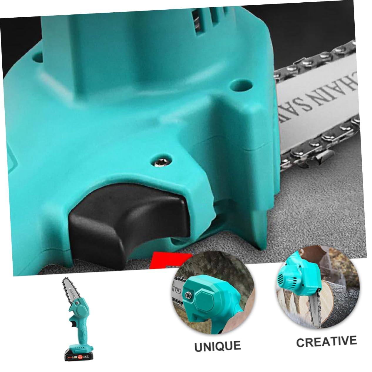 GALPADA Mini Motosega a Batteria, Elettrosega Compatta per Giardinaggio, Design senza Fili e Uso Mano, Impugnatura Comoda, Verde