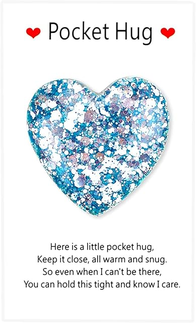 A Little Pocket Hug Heart with Pocket Hug Card, Pocket Hug Token, Keepsake Ornament Gifts for Her,friends,lovers,Mothers, Encourage Gift for Birthday Valentines Wedding