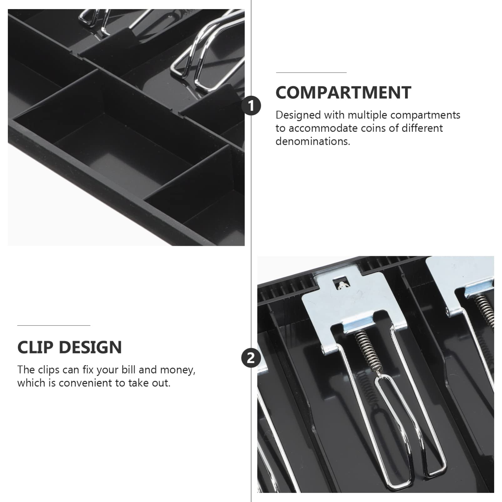 Zerodeko Geldschublade Tray Mit Und Münzfächern Vielseitiger Aufbewahrungsbehälter Für Kassen Und Geschäfte Für Organisation Und Ordnung