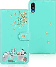 Compatible Simple Smartphone 7 Case Notebook Type Simple Smartphone 6 Case Notebook Type Basio Active2 Case Notebook Type Cute Cat Falling Leaves Basio Active SHG09 Case Case Notebook Type
