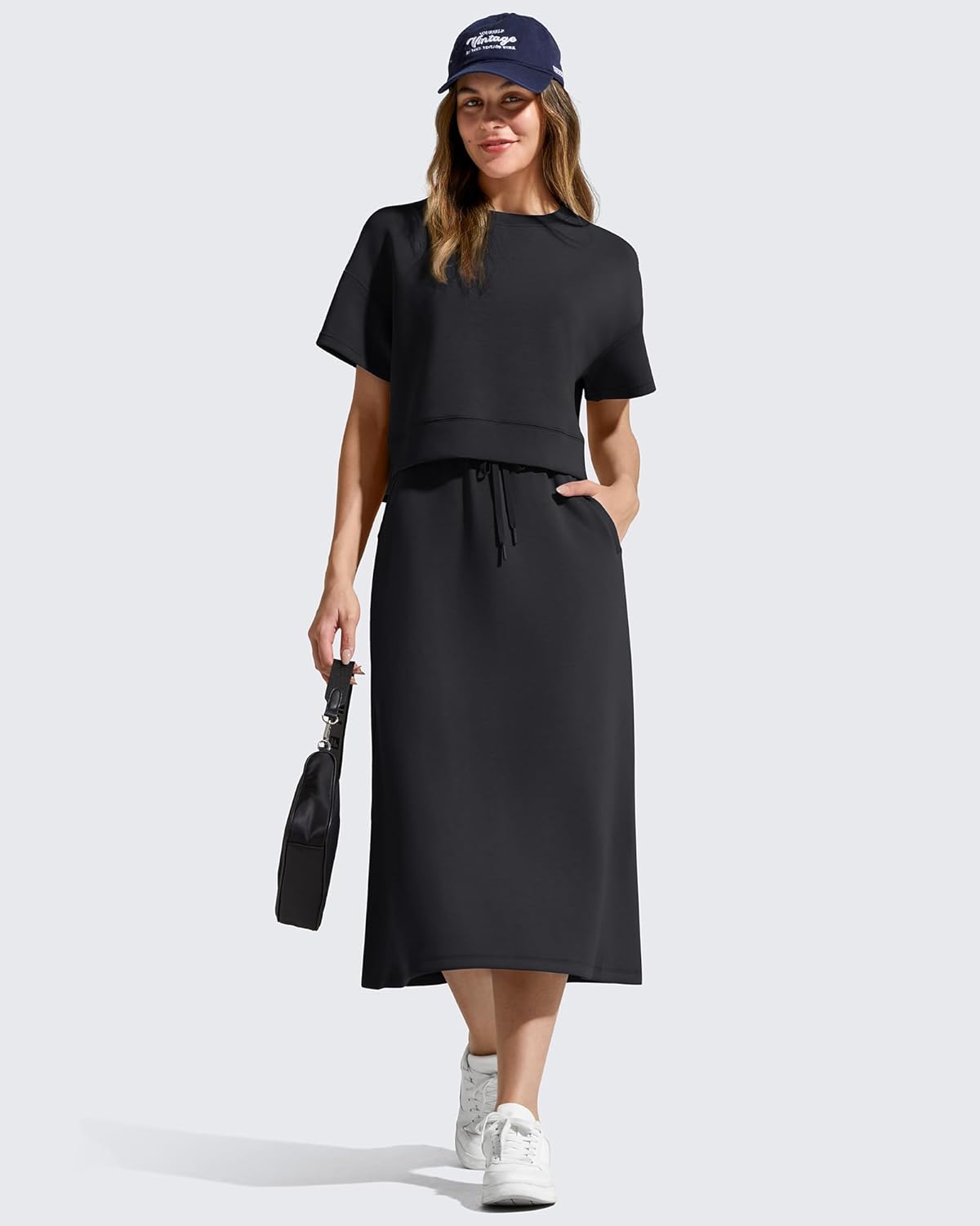 G4Free Smoofit A-Line Midi Skirts for Women Modal Soft Drawstring Maxi Skirt Long Casual Fall with 2 Pockets - Image 6