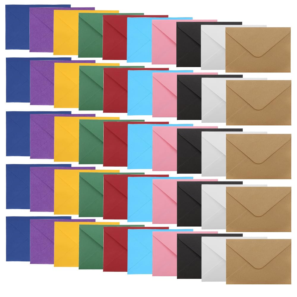 WYAN 50 Pack B6 Multi-Colored Envelopes, Business Premium Envelopes, Small Parts Envelope, for Gift, Greeting Cards, Wedding, Business, Invitation (Card and Glue not Included) — image 1