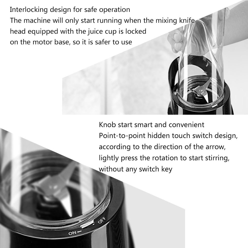 PAHION Frullatore Smoothie Maker Blender Milkshakes Blender Smoothie Tritatutto per Ghiaccio con 4 Lame in Acciaio Inossidabile 22000 RPM con Bottiglie Tritan Senza BPA per Ghiaccio, Frutta E Verdura
