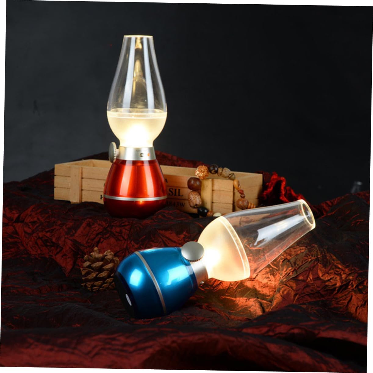 DOITOOL 3pcs Portable Retro Kerosene Table Lamp Handheld Vintage Lighting for Home Decor Camping and Bedroom Unique Rechargeable Random Colors