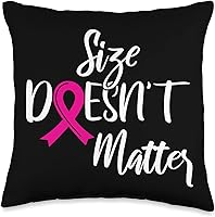 Vista 4 de Breast Cancer Awareness Size Doesn't Matter Throw Pillow
