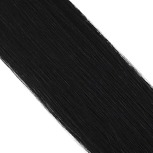 Miniatura 8 de Full Shine - Extensiones de cabello humano virgen inyectadas en cinta adhesiva con trama de piel sin costuras, color 1 (negro azabache), cabello