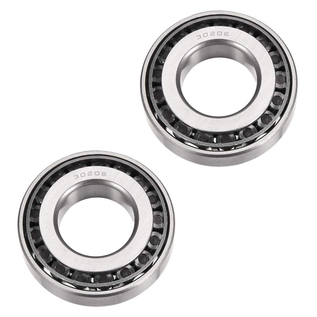 Pnzxi 2pcs 30206 Tapered Roller Bearing Cone and Cup Set, 30mm Bore 62mm OD 17.5mm Thickness