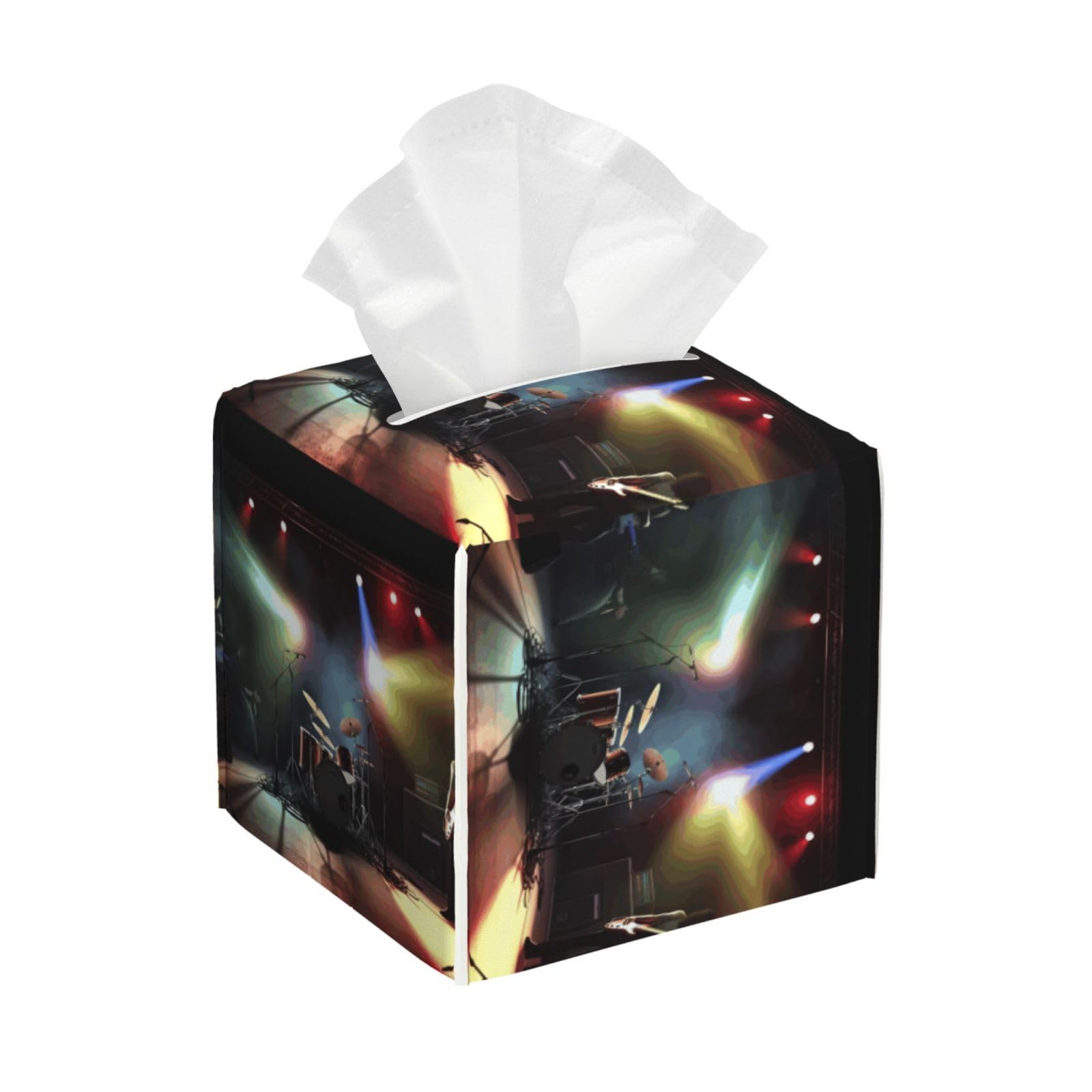 Rock Band Stage Tissue Box Cover Square Cube Boxes
