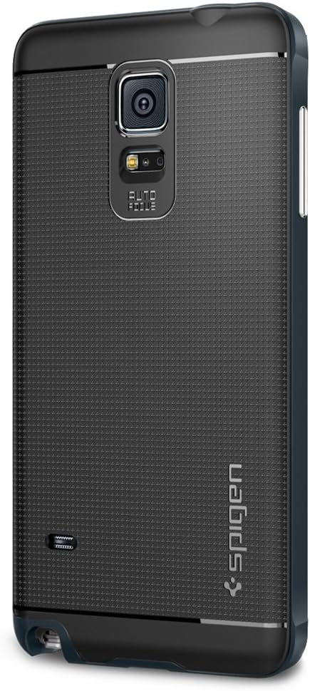 Spigen Neo Hybrid Galaxy Note 4 Case with Flexible Inner Protection and Reinforced Hard Bumper Frame for Samsung Galaxy Note 4 2014 - Metal Slate