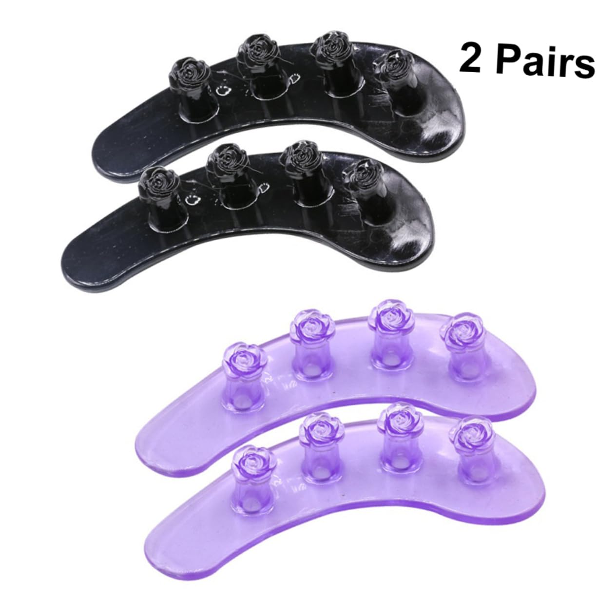 Rose Silicone Toe Separators 2Pcs for Nail Art Flexible Flower