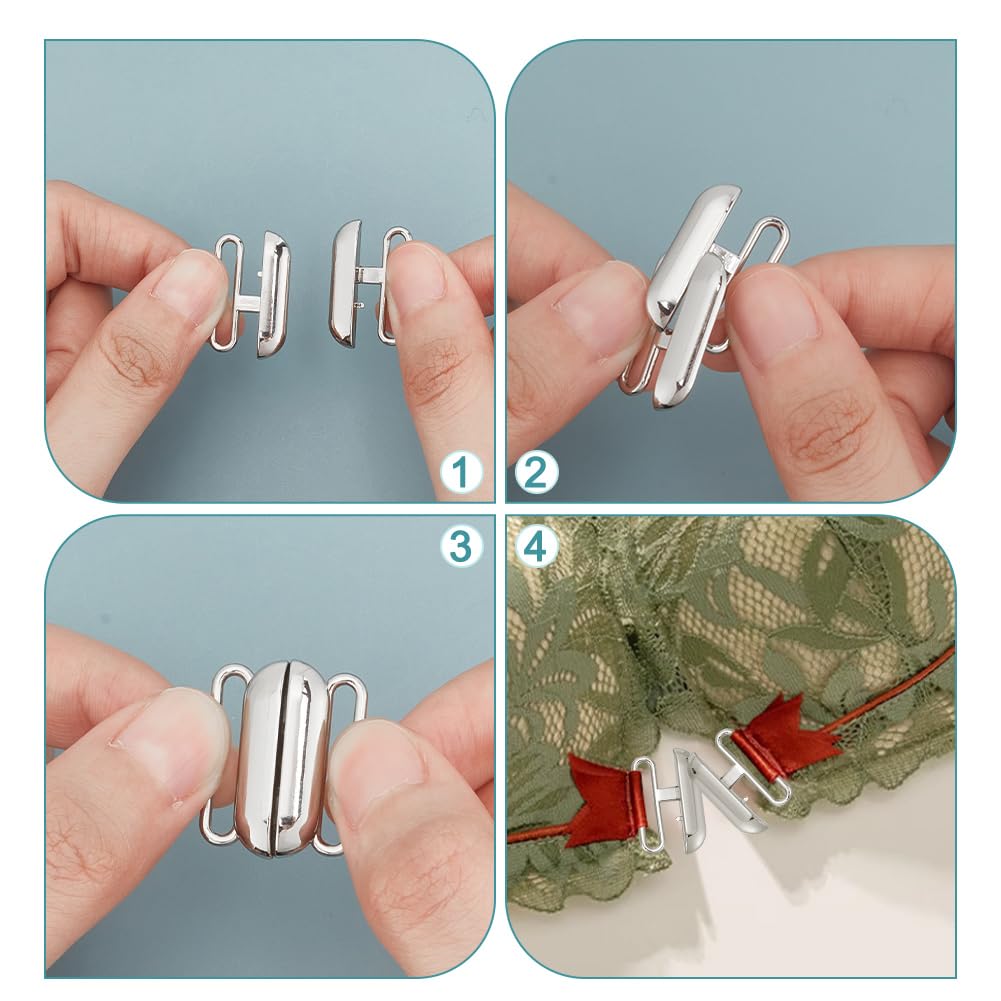 PH PandaHall 12 Sets 1" Front Closing Bikini Clasp - Image 4