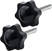 Vista 13 de Pomo de estrella de rosca M8 x 1.575 in, 4 unidades, mango de sujeción hexagonal de plástico, tornillo de apriete manual para reemplazo de base