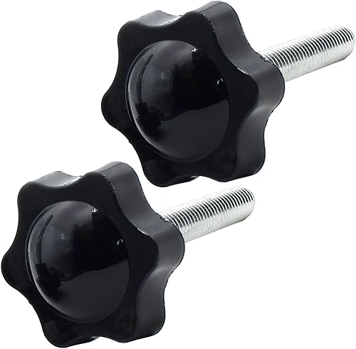 Miniatura 32 de Pomo de estrella de rosca M8 x 1.575 in, 4 unidades, mango de sujeción hexagonal de plástico, tornillo de apriete manual para reemplazo de base