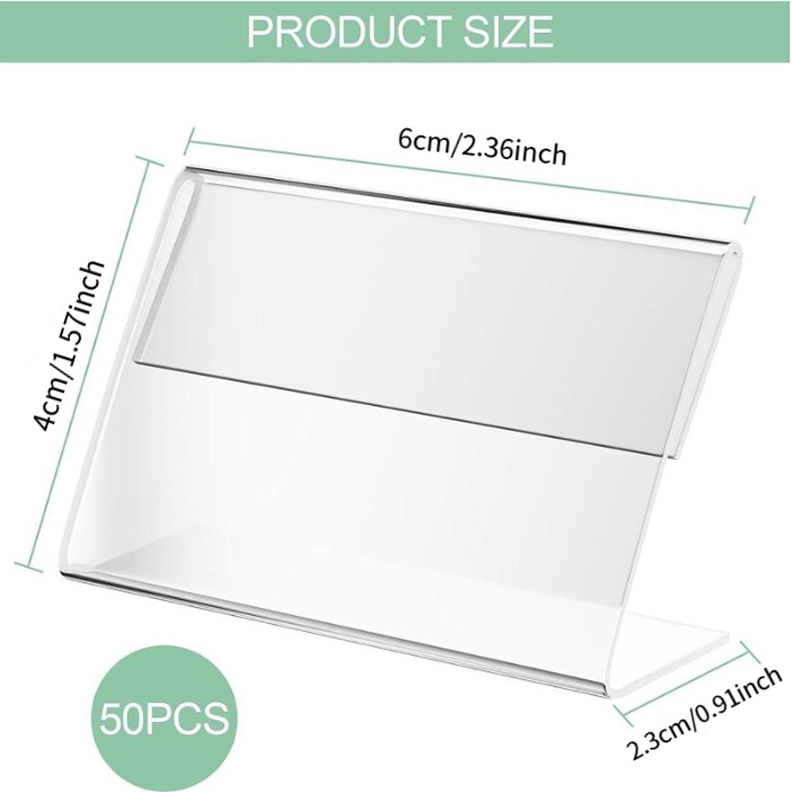 50 Porte-étiquettes En Acrylique Transparent pour Bureau, Magasin, Restaurant