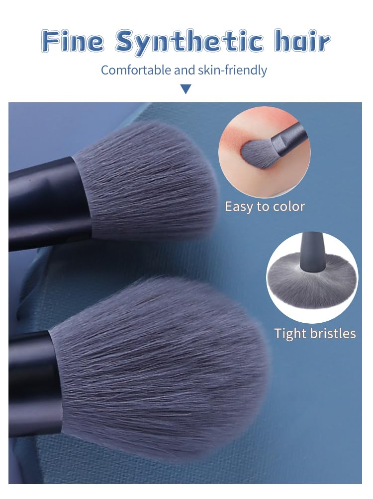 Makeup Brush with Soft Synthetic Fibre Wood Holder for Blush Foundation, Powder, Mix - Image 3