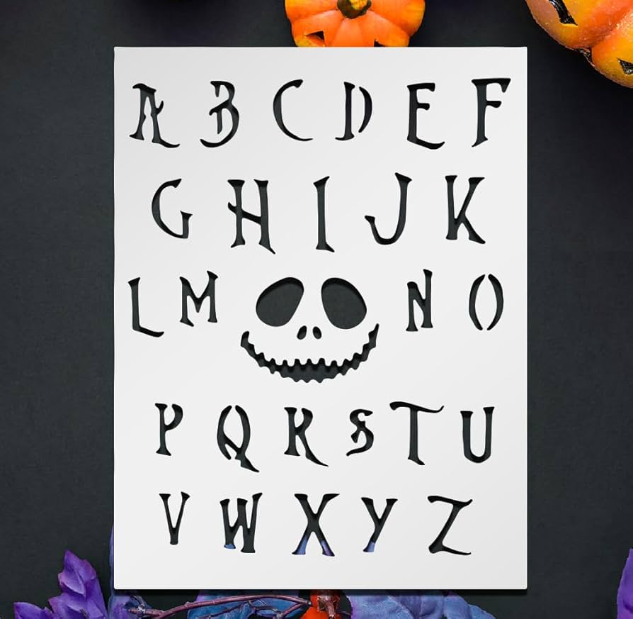 amazon-com-alphabet-halloween-stencil-nightmare-before-christmas-font-alphabet-stencil-template-reusable-8-5-x-11-inches-alphabet-halloween-for-painting-on-walls-wood-glass-scarpbooking-arts-and-crafts-tools-home-improvement for Free Printable Nightmare Before Christmas Stencil Amazon.com: Alphabet Halloween Stencil, Nightmare Before Christmas Font Alphabet Stencil Template Reusable 8.5 x 11 Inches Alphabet Halloween for Painting on Walls, Wood, Glass, Scarpbooking, Arts and Crafts : Tools & Home Improvement for Free Printable Nightmare Before Christmas Stencil