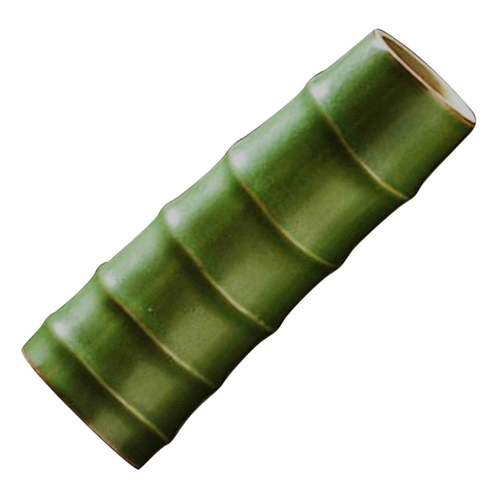 Vase en céramique verte style bambou pour sublimer votre intérieur