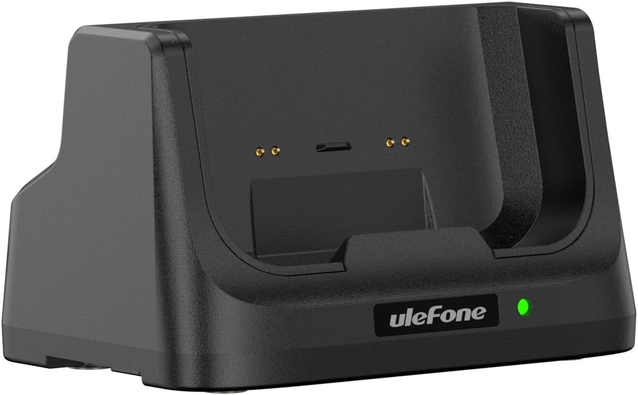 Ulefone Desk Charging Dock for RugKing Rugged Smartphone, Pogo Pin Wireless Charging, Dual Output, 2-in-1 Charger Stand