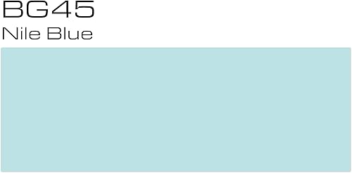 Miniatura 2 de Copic Sketch Marcador, barril de forma ovalada, punta media ancha y súper pincel, BG45 azul del nilo (BG45-S)