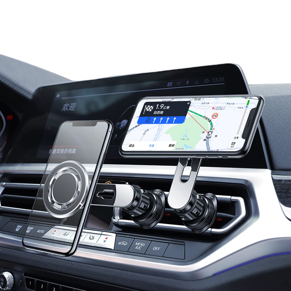 DMJWAN Soporte magnético para teléfono para Coche [42 imanes Fuertes] Clip de Soporte para teléfono móvil con ventilación de Aire, para iPhone 14 13 12 y Todos los teléfonos Accesorios MagSafe