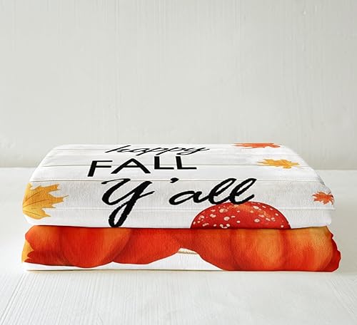 Miniatura 4 de Manfei Manta de otoño con diseño de hongos y calabaza, hojas de arce para sofá, manta de cama de tablones de madera gris para decoración de