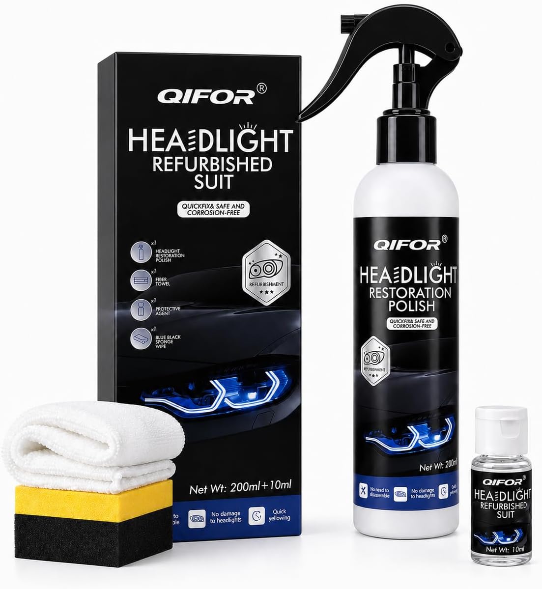 Car Headlight Restoration Polish Kits Restore and Protect Headlight Cleaner