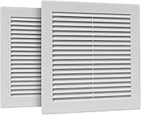 Vista 33 de Cubierta cuadrada de ventilación de aire de 4 x 4 pulgadas (tamaño exterior) - Deflector de ventilación de plástico blanco - Malla de pantalla